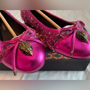 Kurt Geiger pink leather flats